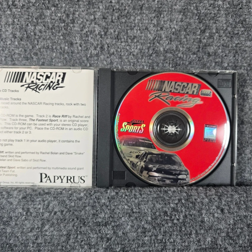 NASCAR Racing PC Game Papyrus Sports‎ Vintage CD Rom 1994 Simulation